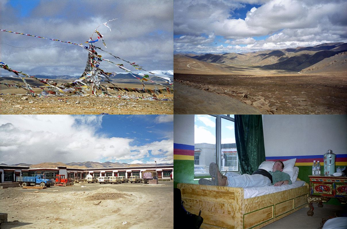 4 2 Prayer Flags On Tong La, Lalung La, Jerome Ryan Resting At Everest Snow Leopard Guest House In Tingri